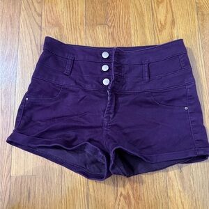 Refuge Deep Purple High-Waist Shorts